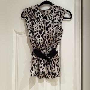 Poetry Animal Print Blouse with Black Accents